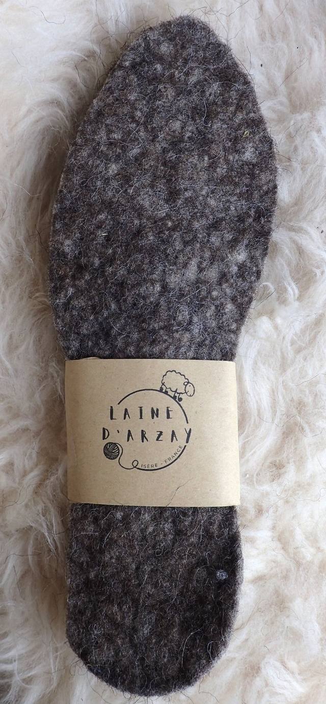 Paire de semelles enfant en laine feutée