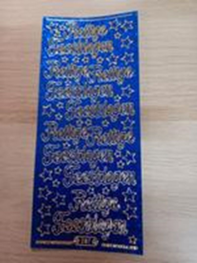 Prettige Feestdagen blauw Glitter Grote letters (40500)