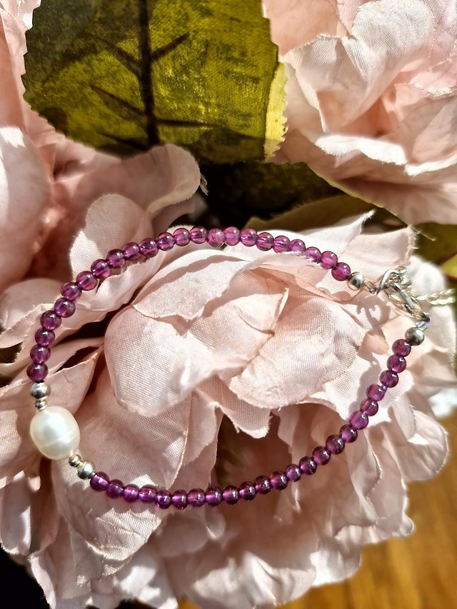 Purple garnet and pearl
