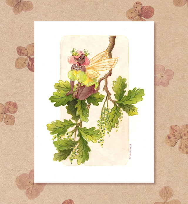 Illustration originale - Petite Fée des Chênes 🧚🏻‍♀️