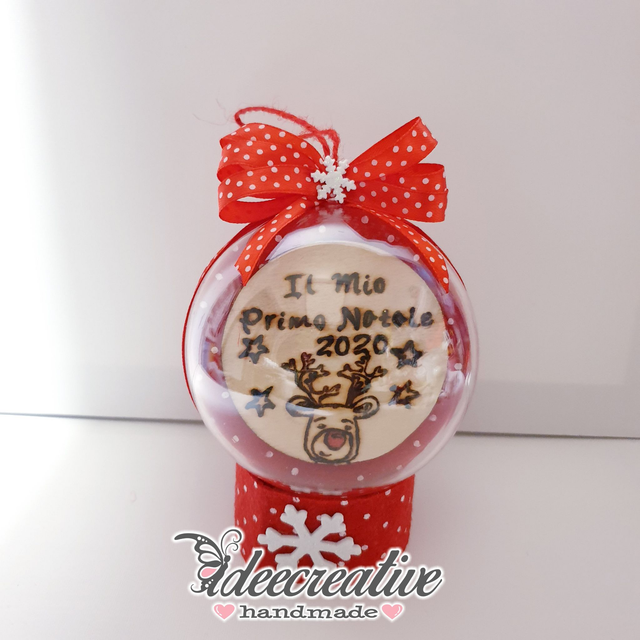 Sfera Natale con pirografia