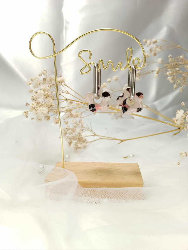 Boucles d'Oreilles "Fleurs Léopard" 