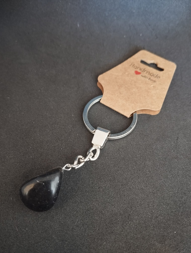 Porte clé en tourmaline noire