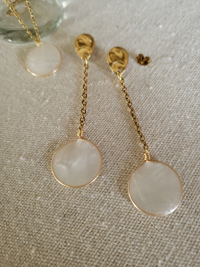 Boucles d'oreilles en résine-bijoux de la mariée-Collection Bacchus