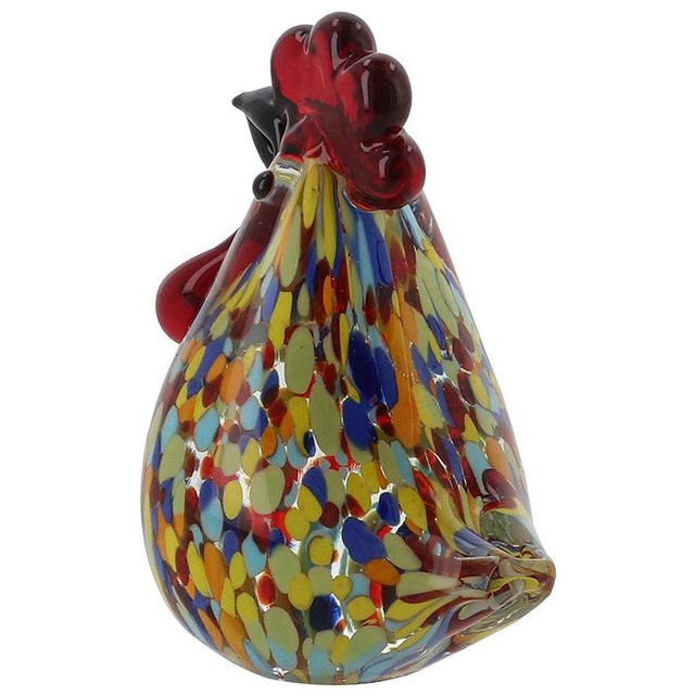 Handmade Art Glass Chicken Ornament – Colourful Glass Hen Collectable