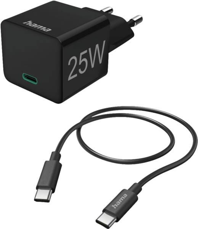 Hama Ladegerät 201623 Mini-Ladeset, USB-C, 25 W PD Schwarz