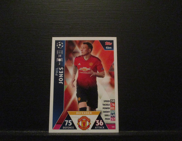 Phil Jones - UEFA Champions League Match Attax 2018/19 Original Trading Card #168