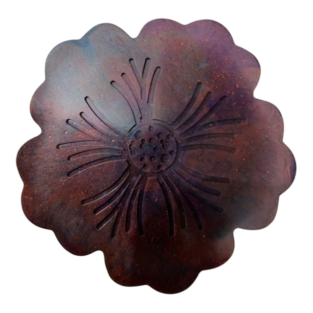 Sous-verre en résine avec bordure dorée