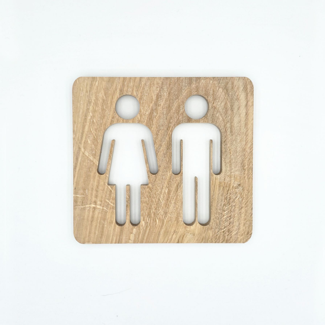 Plaque de porte pour vos toilettes mixte