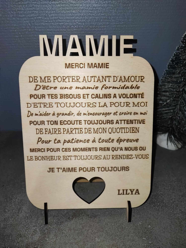 Pancarte "Mamie , Mamy, Mémére ou Autre "