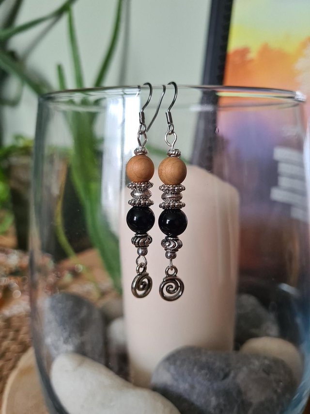 Boucles D'oreilles Tourmaline noire