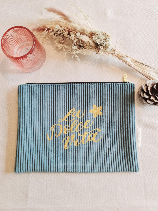 Grande pochette velours dolce vita