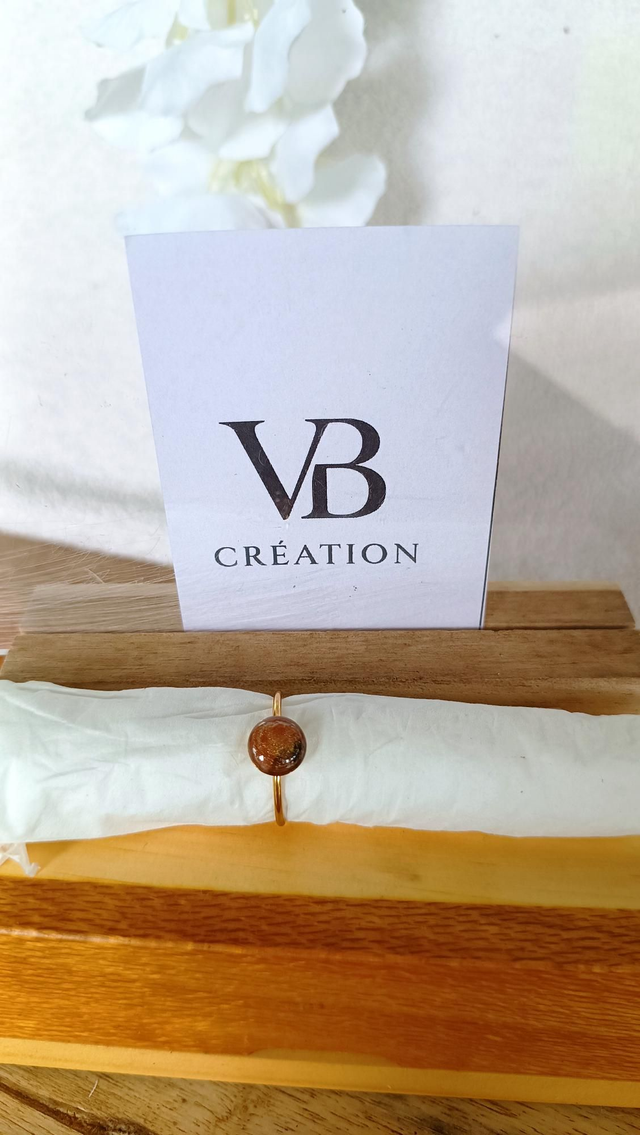 Bague ronde noir et marron 8mm