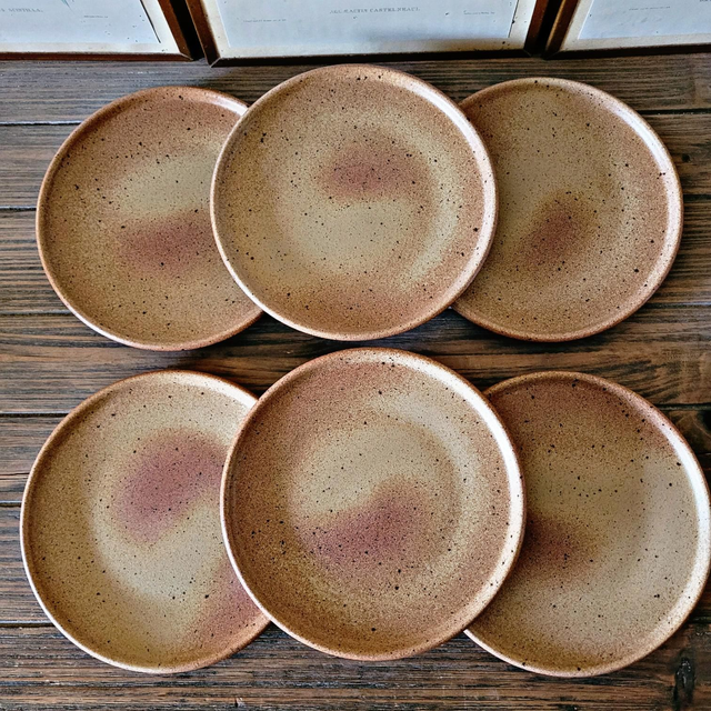  X Assiettes à dessert Sarreguemines en grès de Bourgogne (lot de 6)