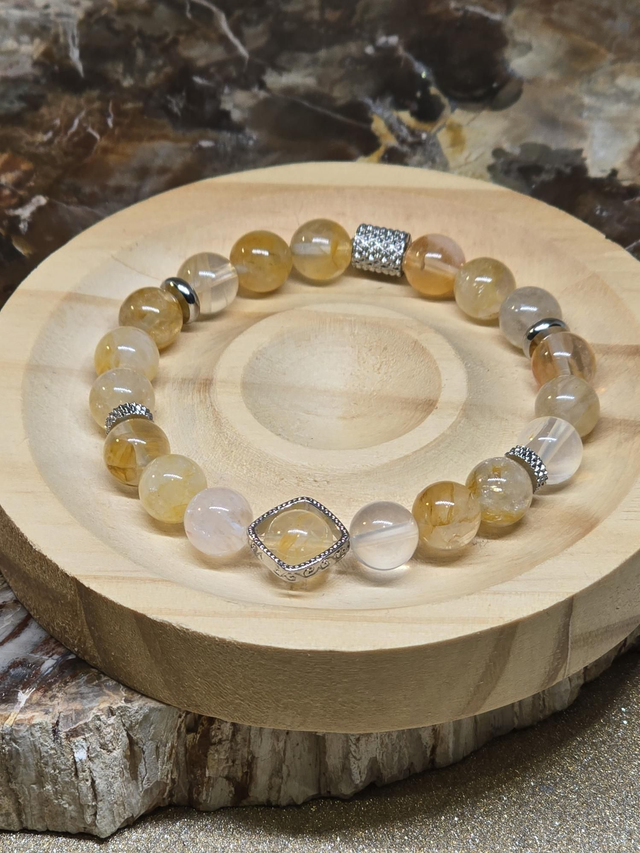 Bracelet Quartz Hématoïde jaune 0,8 cm