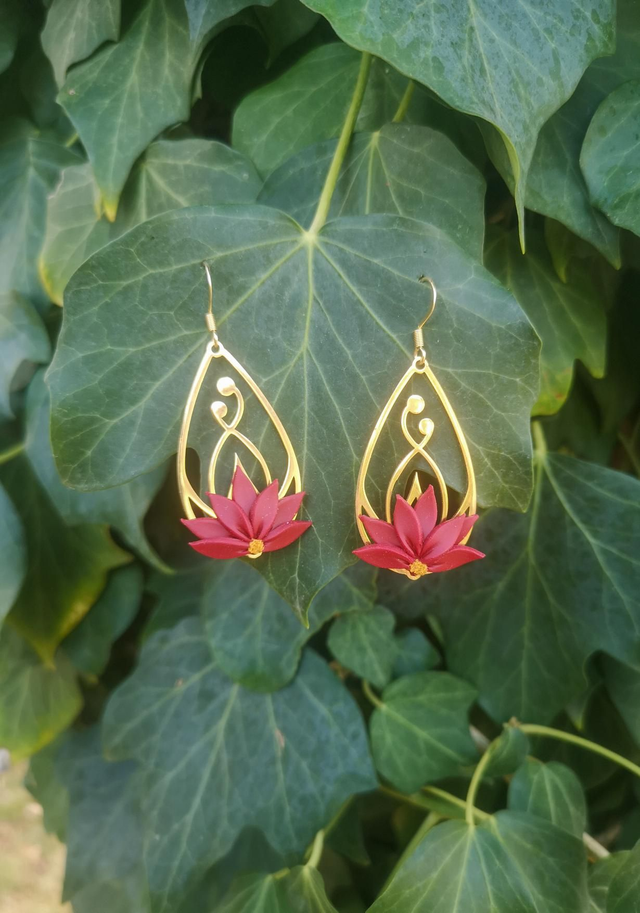 Collection Florale Pétale Pourpre - Boucles d'oreilles Flavia