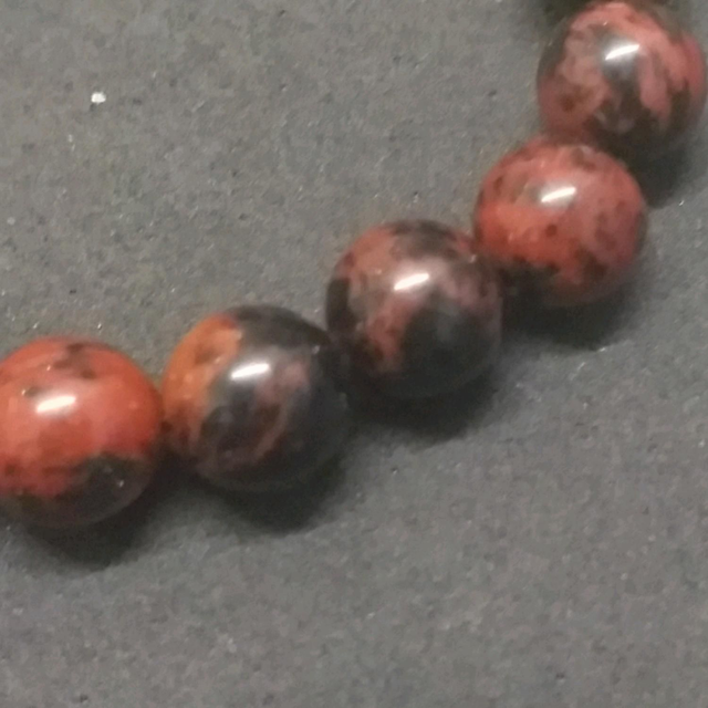 Perle d'obsidienne acajou 