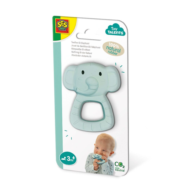 SES Tiny Talents Bijtspeeltje Eli olifant 100% natuurrubber