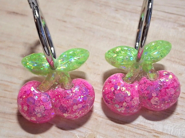Neon Cherry Hoops