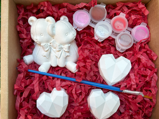 Teddy Bears Painting Kit. Valentine Gift Idea. Kids/Adult Activity