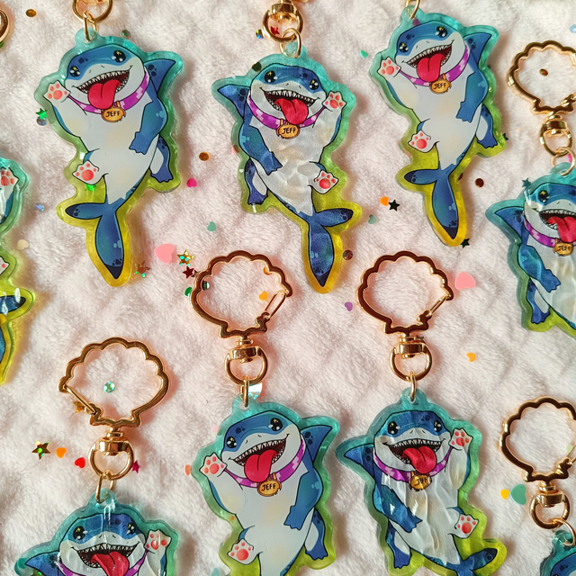 Jeff the landshark acrylic keychains / stickers