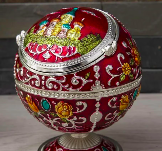 Luxe asbakken oosterse stijl bolvormig en windbestendig kleur rood