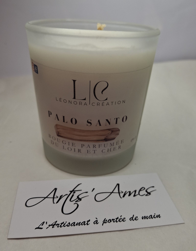 Bougie parfumée pot givré Palo Santo 170 gr
