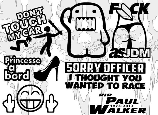 Planche de stickers JDM numéro 3