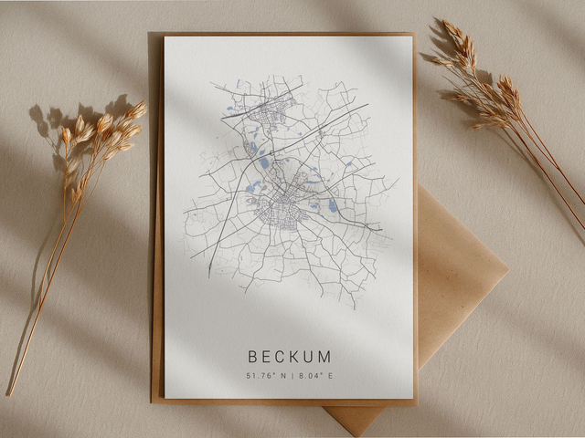 Beckum Stadtkarte | Druck | Postkarte