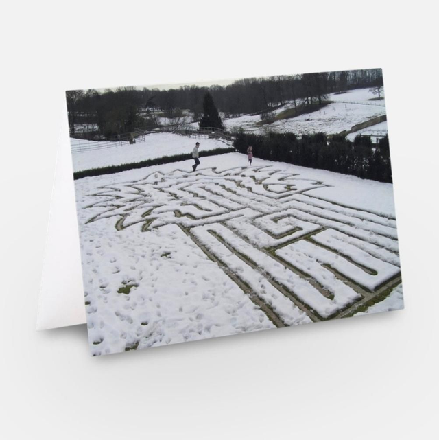 Easton Walled Garden snow maze greeting card