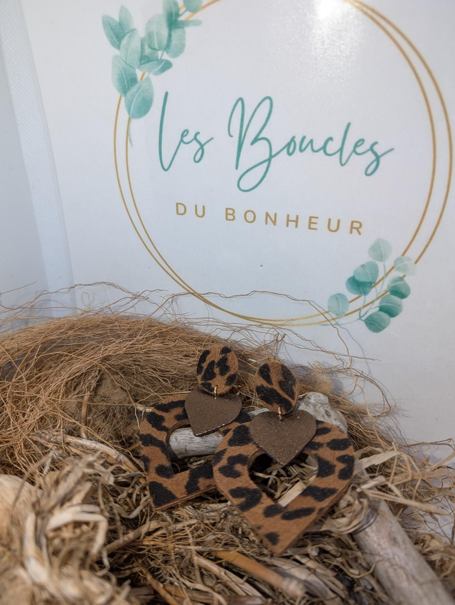 Double coeur léopard clips 