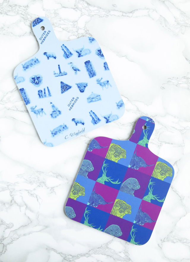 Outer Hebrides Animals Mini Chopping Board - Outer Hebrides Reverse