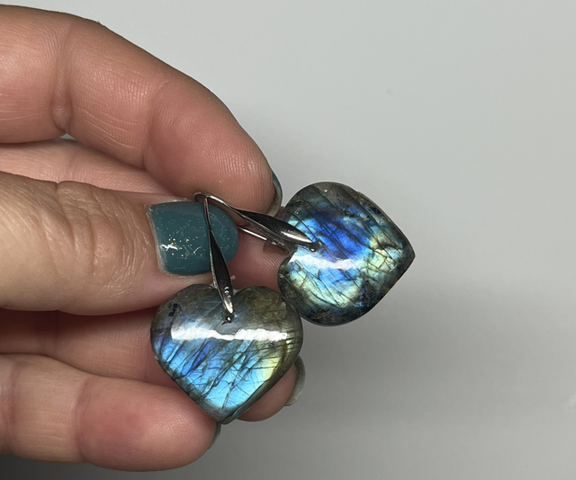 Boucles d’oreilles en argent et Labradorite