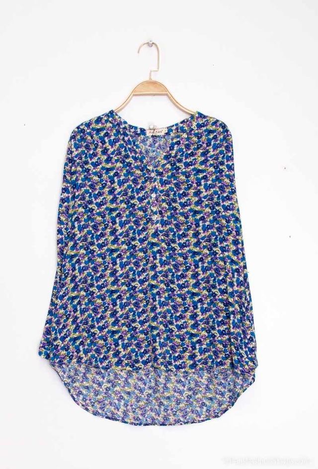 BLOUSE Bali bleu/rose 