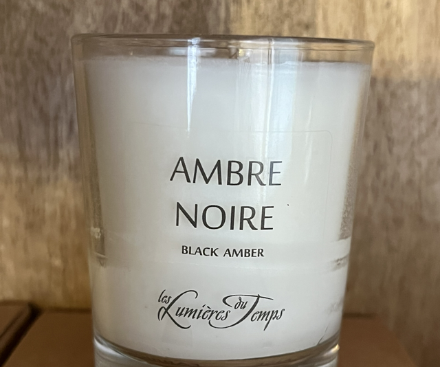 Bougie parfumée artisanale 90gr– Cires végétales & Parfums de Grasse | Ambre noire