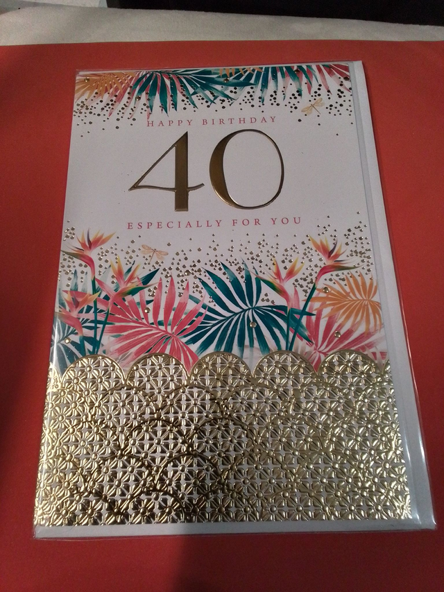 40th Birthday Card Foil Desgn 