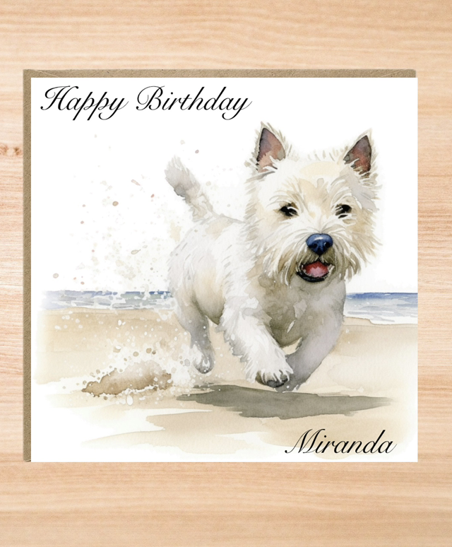 Personalised West Highland Terrier Birthday Card