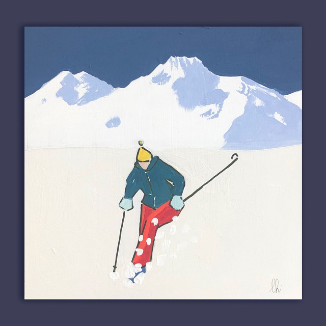 petit tableau skieur9 20X20