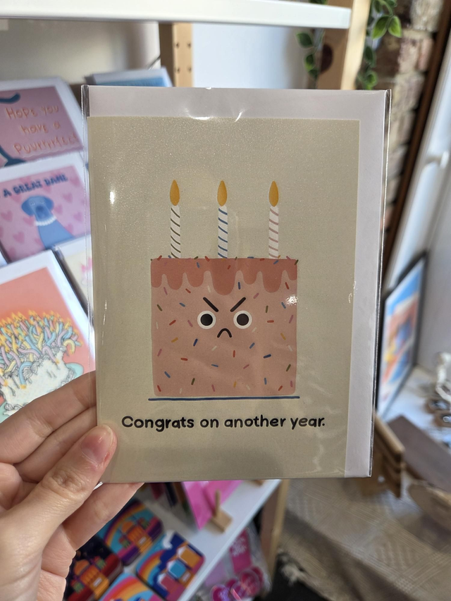 Congrats On Another Year Grumpy Cake Birthday Greetings Card - MD-030