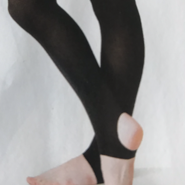 Black footless dance tights for modern and tap 
