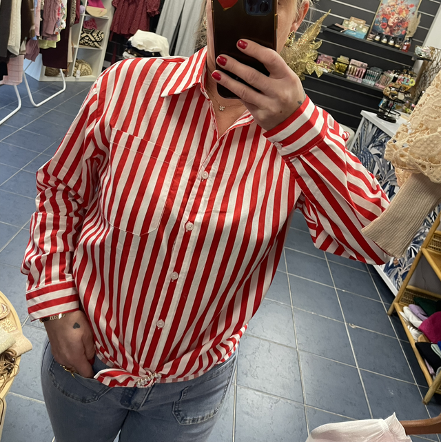 Chemise rayée rouge 