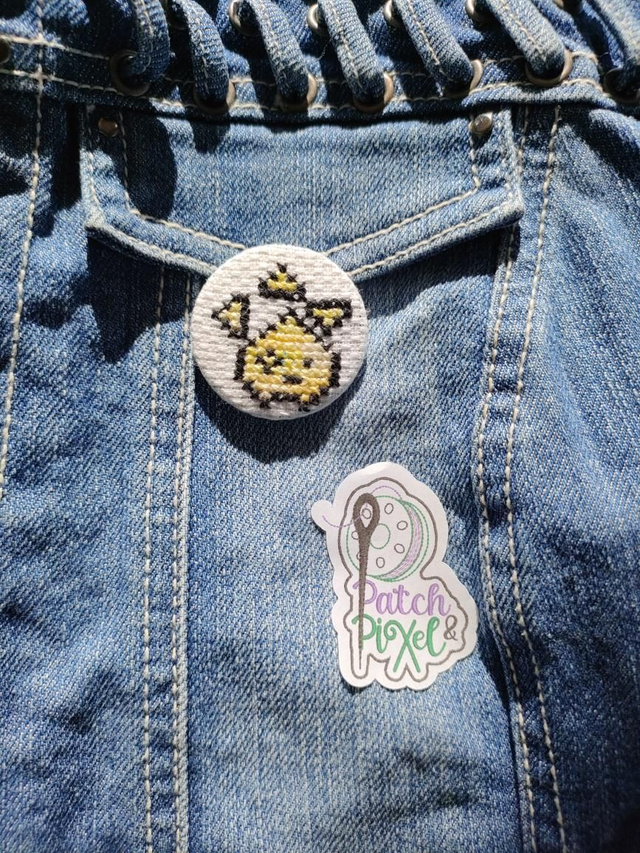 Tri Zelda Badge ou porte clé brodé à la main pixel art