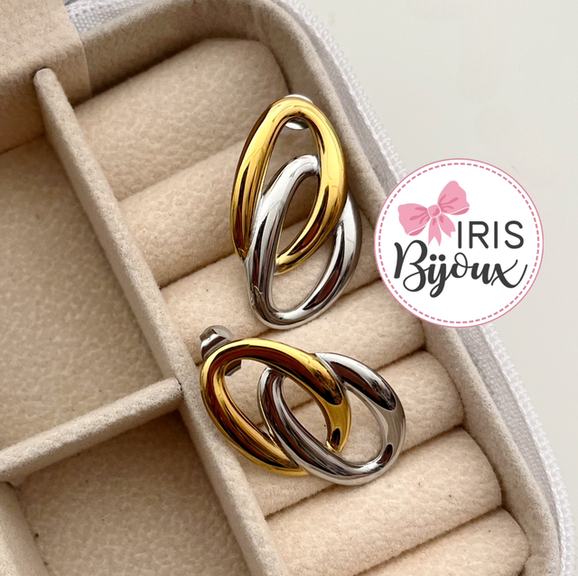 Orecchini Bicolor cerchi infinito 