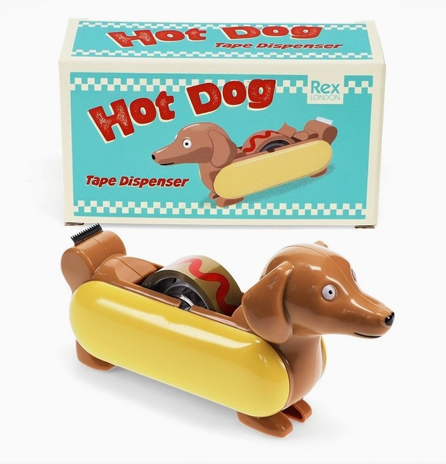 Tapedispenser met rol tape - Hot Dog