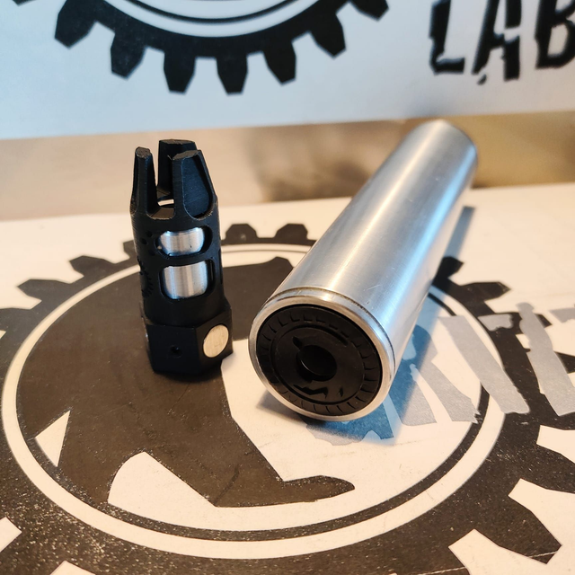 Silenziatore + spegnifiamma ad innesto rapido magnetico