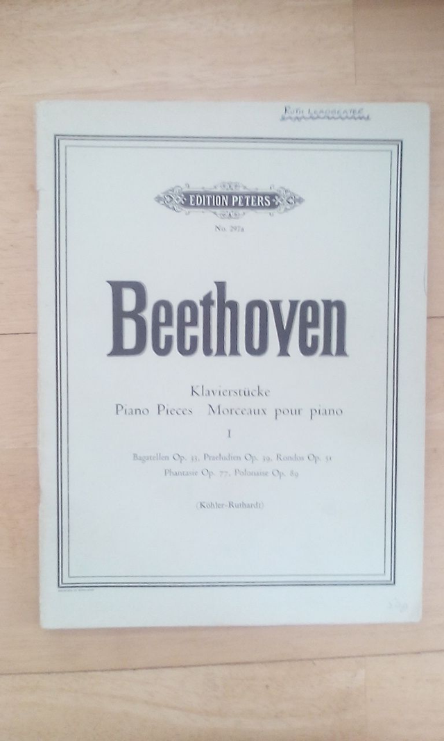 Beethoven Klavierstucke Piano Pieces 1 Edition Peters 297a