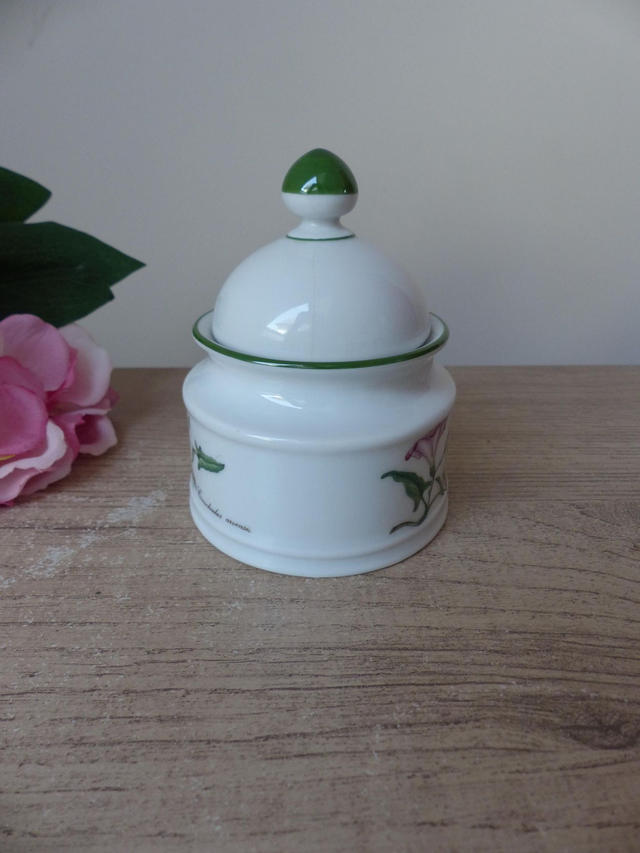 Sucrier en porcelaine Renate Seltmann Weiden Bavaria, sucrier décor botanique, sucrier avec fleurs des champs vaisselle Allemagne de l'Ouest