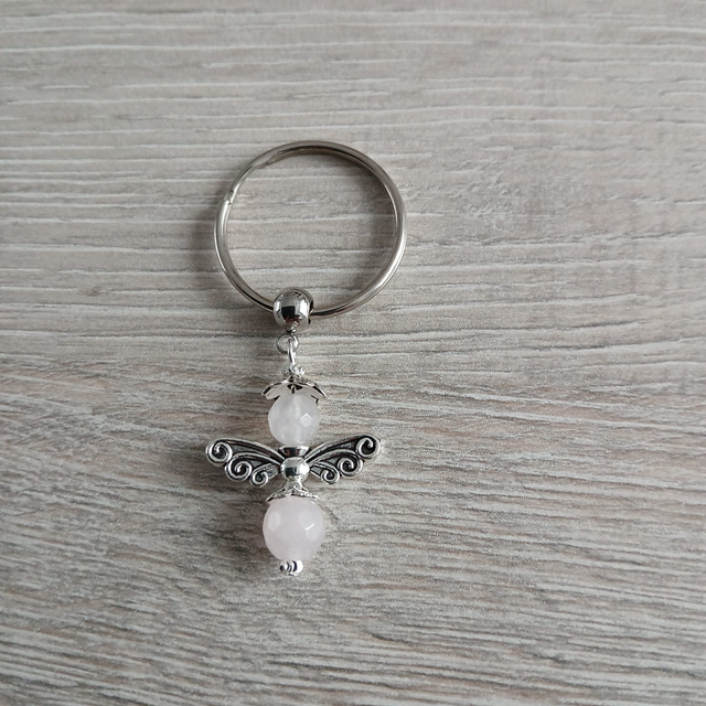 Sleutelhanger beschermengel Rozenkwarts (6.056)