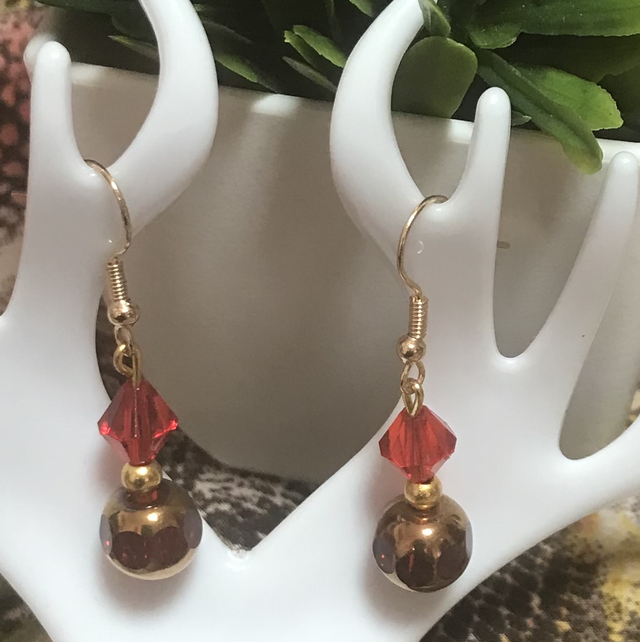 Red Dangling Earrings-RDE07
