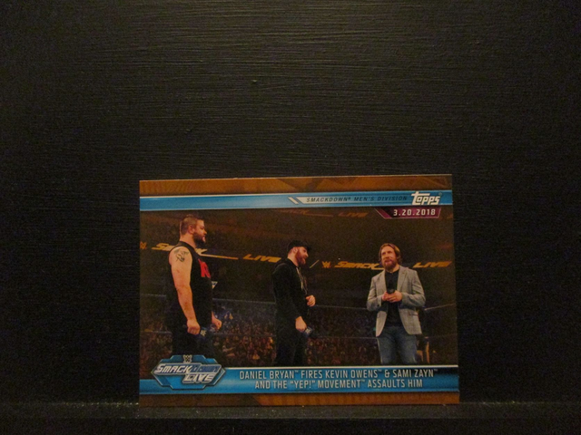 Daniel Bryan Fires Kevin Owens &amp; Sami Zayn And The "Yep!" Movement Assaults Him - Brown Champions Original Trading Card #92